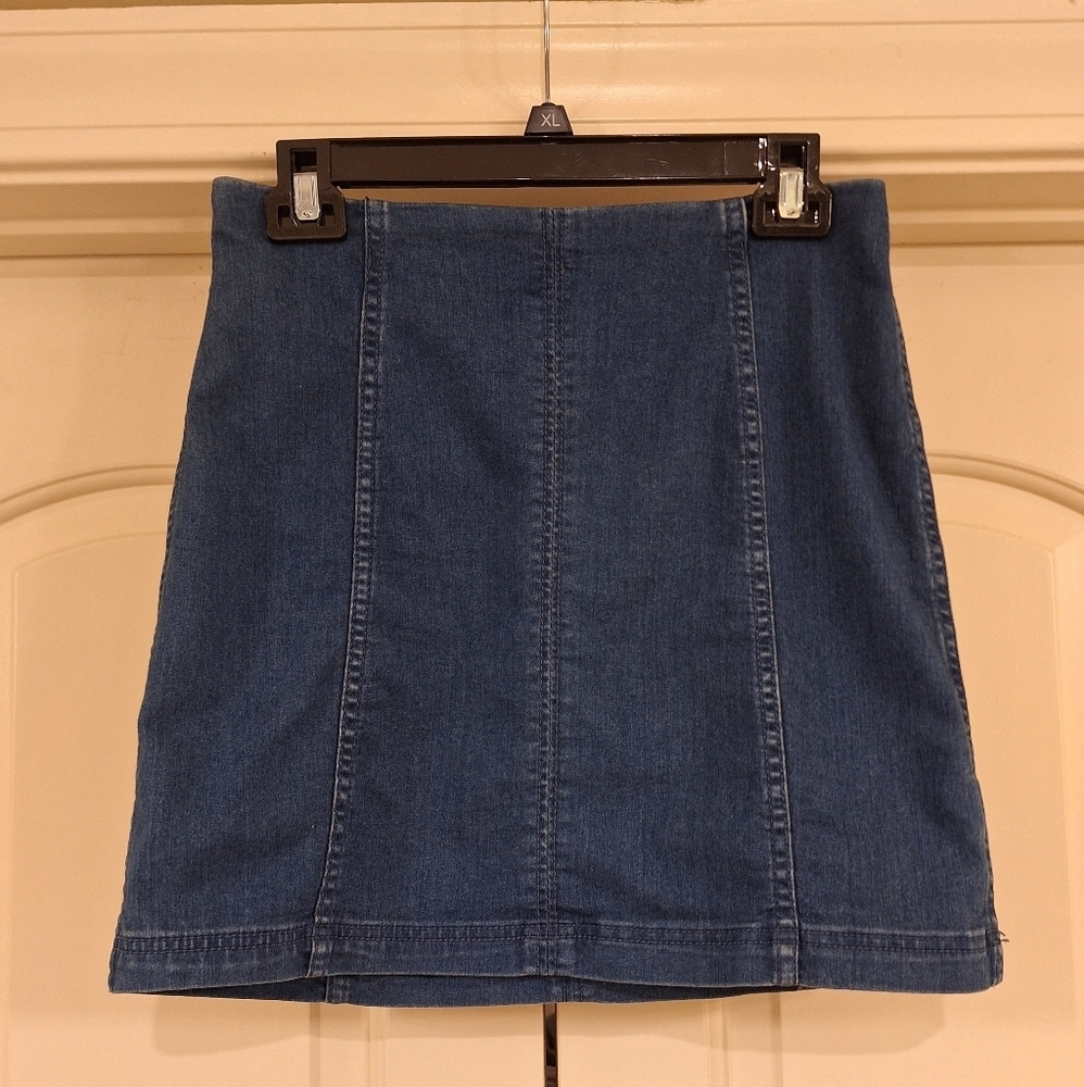 Free People Modern Femme Denim Mini Pencil Skirt - Picture 1 of 7